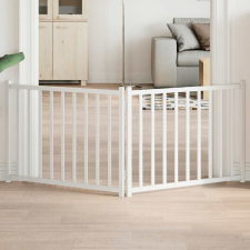  fehér tömör fenyőfa 2 paneles összecsukható kutyakapu 160 cm kisállatfelszerelés