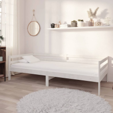 Fehér tömör fenyőfa dívány matraccal 90 x 200 cm bútor