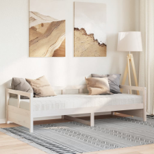  fehér tömör fenyőfa kanapéágy matraccal 80 x 200 cm ágy és ágykellék
