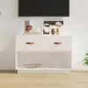  Fehér tömör fenyőfa TV-szekrény 90x40x60 cm