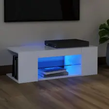  Fehér TV-szekrény LED-lámpákkal 90 x 39 x 30 cm bútor