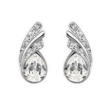  Fehérarannyal bevont esőcsepp fülbevaló áttetsző ausztriai kristállyal (0560.) ékszer szett