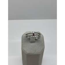 Fehérarany gyémánt köves gyűrű rubinnal gyűrű