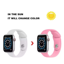 FeiFan színváltós szilikon óraszíj Apple Watch órához 38/40/41 mm - Fehér-Rózsaszín / 2998 okosóra kellék