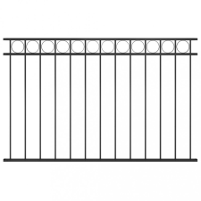  fekete acél kerítéspanel 1,7 x 1 m kerti bútor