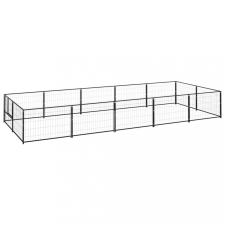  Fekete acél kutyakennel 10 m² szállítóbox, fekhely kutyáknak