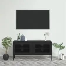  Fekete acél TV-szekrény 105 x 35 x 50 cm bútor