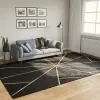  fekete-arany mosható csúszásgátló szőnyeg 190 x 300 cm
