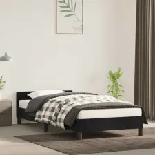  fekete bársony ágykeret fejtámlával matrac nélkül 80 x 200 cm ágy és ágykellék