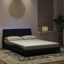 fekete bársony ágykeret LED-világítással 120 x 200 cm ágy és ágykellék