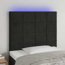 fekete bársony LED-es fejtámla 100x5x118/128 cm ágy és ágykellék