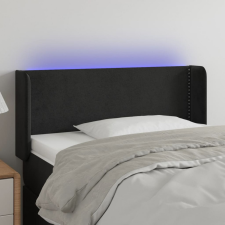  Fekete bársony LED-es fejtámla 103 x 16 x 78/88 cm ágy és ágykellék