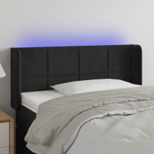  Fekete bársony LED-es fejtámla 83 x 16 x 78/88 cm ágy és ágykellék