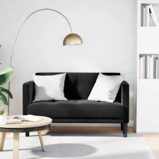  fekete bársony loveseat kanapé 111 cm bútor