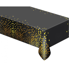  Fekete Black Gold Dots fólia asztalterítő 137x183 cm lakástextília
