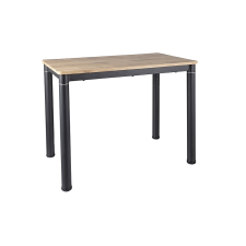  Fekete DAMAR étkezőasztal 100x60 cm, tölgy artisan dekorációval bútor