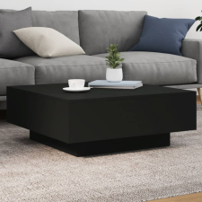  fekete dohányzóasztal LED-lámpákkal 80 x 80 x 31 cm bútor