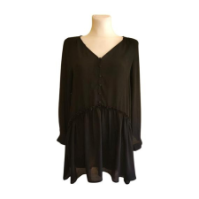  Fekete, elől gombos női blúz (méret: XL) blúz