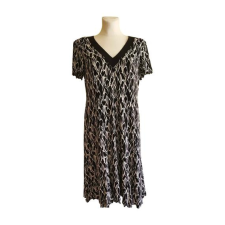  Fekete és fehér mintás női ruha (méret: XL) női ruha