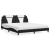  fekete és fehér műbőr ágy matraccal 180 x 200 cm