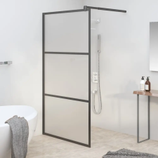  fekete ESG tejüveg zuhanyfal küszöb nélküli zuhanyhoz 80x195 cm kád, zuhanykabin