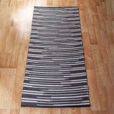  Fekete-fehér rongyszőnyeg 70&#215;150 cm lakástextília