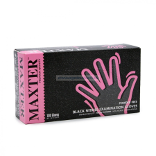  Fekete gumikesztyű - MAXTER nitril púdermentes vizsgálókesztyű 3,6g - M 100db gyógyászati segédeszköz