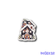  Fekete házikó 5db/csomag 6,9x6,3cm dekorációs kellék