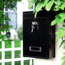 Fekete horganyzott acél postaláda, névjegyzékkel postaláda