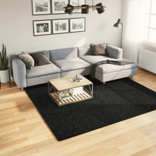  Fekete hosszú szálú bozontos modern szőnyeg 240 x 240 cm lakástextília