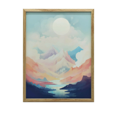  FEKETE KERETES FALI PLAKÁT A HEGYEK PASZTELLDALMÁJA 50x70 CM grafika, keretezett kép