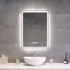  Fekete keretes Loft stílusú LED tükör 50x70cm | Páramentesítő - Óra - Fényerő és színhőmérséklet szabályozás | Welland Luxury-Line Loft G1100