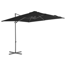 Fekete konzolos napernyő acélrúddal 250 x 250 cm kerti bútor