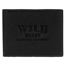  Fekete matt bőr férfi pénztárca Wild Beast nyomással