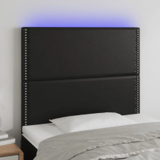  Fekete műbőr LED-es fejtámla 100x5x118/128 cm ágy és ágykellék