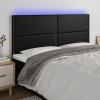  Fekete műbőr LED-es fejtámla 160x5x118/128 cm