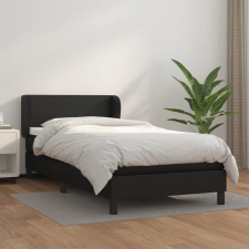 fekete műbőr rugós ágy matraccal 80 x 200 cm ágy és ágykellék