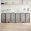  fekete nyárfa 6 paneles összecsukható kutyakapu ajtóval 300 cm