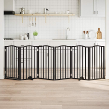  fekete nyárfa 6 paneles összecsukható kutyakapu ajtóval 300 cm kutyafelszerelés