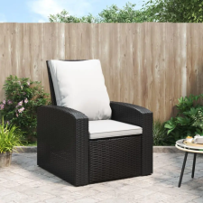  fekete polyrattan dönthető kerti szék párnával kerti bútor