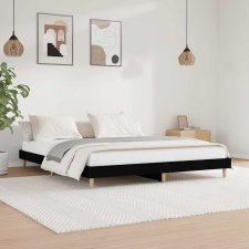 fekete szerelt fa ágykeret 120 x 200 cm ágy és ágykellék