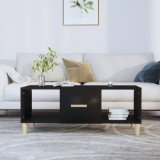 fekete szerelt fa dohányzóasztal 102 x 50 x 40 cm bútor
