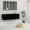  Fekete szerelt fa TV-szekrény 100 x 30 x 30 cm