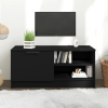  Fekete szerelt fa TV-szekrény 80 x 35 x 36,5 cm