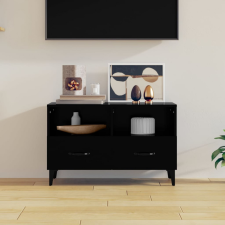 Fekete szerelt fa TV-szekrény 80 x 36 x 50 cm bútor