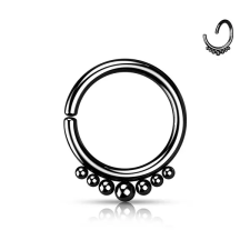  Fekete Színű 316L Orvosi Acél Karika Alakú Septum Piercing Bogyókkal Díszítve egyéb ékszer