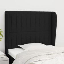  fekete szövet fejtámla szárnyakkal 93 x 23 x 118/128 cm ágy és ágykellék