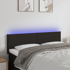  Fekete szövet LED-es fejtámla 144x5x78/88 cm ágy és ágykellék