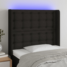  fekete szövet LED-es fejtámla 83x16x118/128 cm ágy és ágykellék