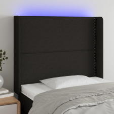  Fekete szövet LED-es fejtámla 93x16x118/128 cm ágy és ágykellék
